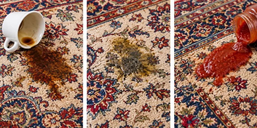مراحل سریع لکه گیری فرش